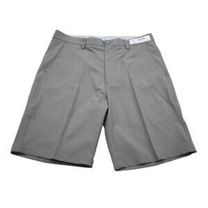FJ Shorts Mens W34 Gray Lightweight Casual Chino Thigh Length Flat Front